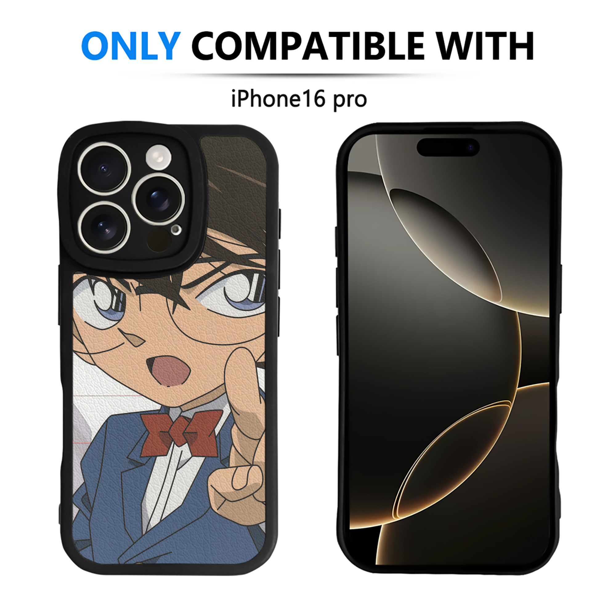 （画像用） 名探偵コナン Detective Conan 【iPhone 16シリーズ対応】シリコンスマホケース（レザー調） 材質：シリコン